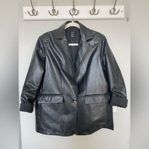 Forever 21 Faux Leather Blazer size small